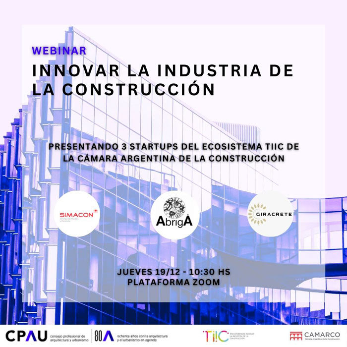 Innovación en la Construcción: webinar CPAU-CAMARCO